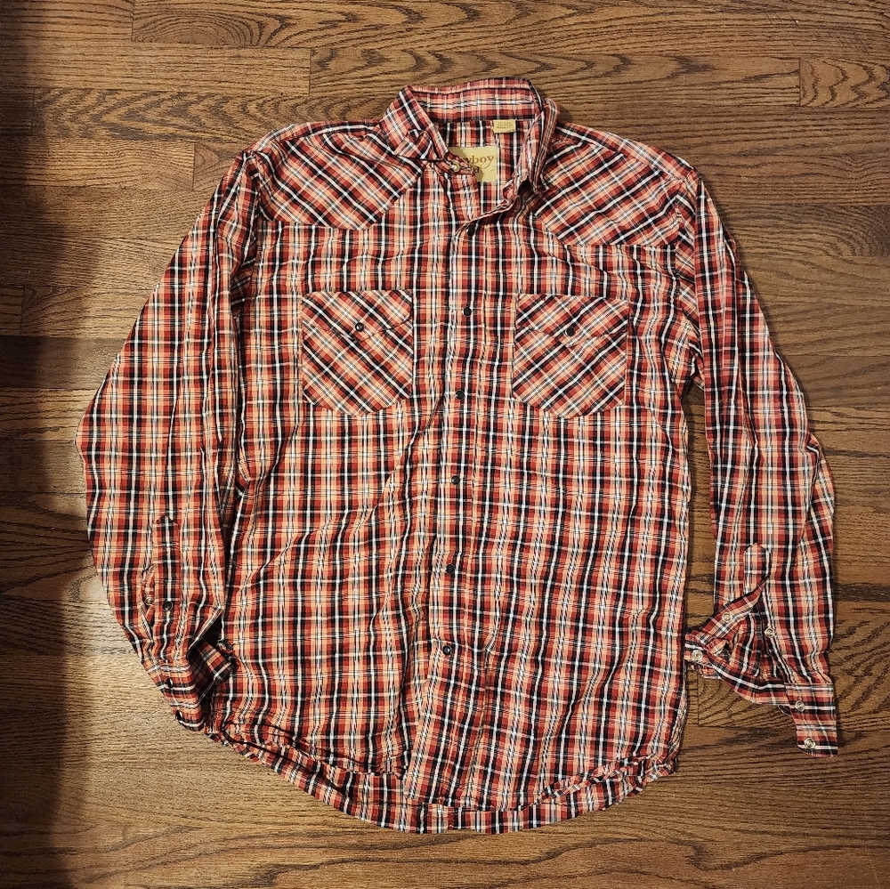 Mens Red & Black western shirt